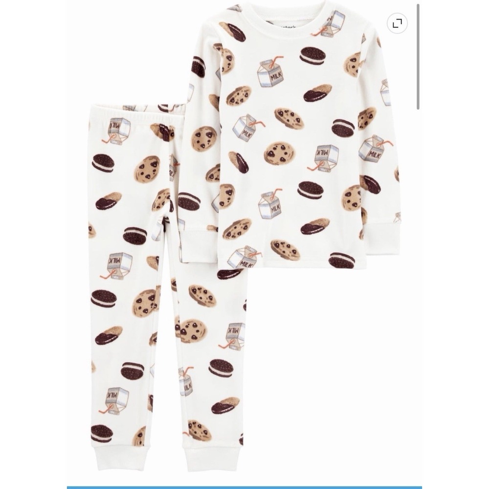 Carters Super Soft Cozy Milk & Cookies Pajamas Size 12 Months